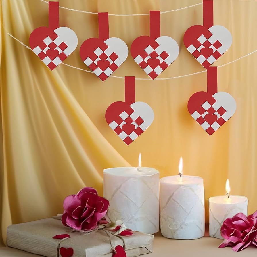 　　XMAS　DECORATION　HEART Amazon.com: 12 DIY Danish Heart Baskets. 4x4 Checkered